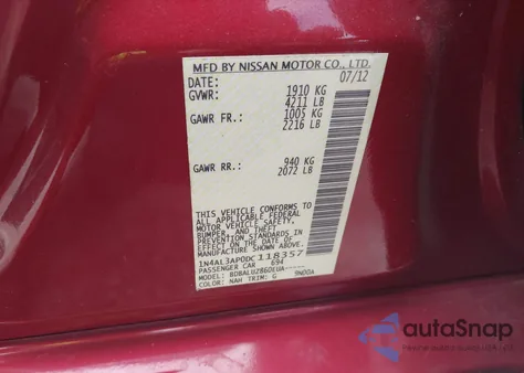 2013 Nissan Altima 2.5 Sv из США, поврежденный, VIN 1N4AL3AP0DC118357